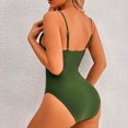thumbnail image 3 of Neinkie Women's Ruched High Cut One Piece Swimsuit Tummy Control Monokini Bikini, 3 of 7