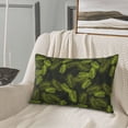 thumbnail image 4 of Plush Throw Pillow Covers, Tropical Palm Leaves Fern Leaf Pillow Cases with Invisible Zipper, Breathable Microfiber Pillow Cases Standard Size for Sleeping Bedroom Sofa Living Room 14x20, 4 of 5