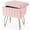Pink, variant on Aidoly Plush Vanity Stool with Hidden Storage - Adjustable Feet & Ottoman with Soft Fabric and Metal Legs, White
