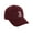 Burgundy, variant on Daxton Low Profile Adjustable Baseball Dad Hat Cap Old English Font Alphabet A to Z, Brown Hat White V