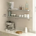 thumbnail image 3 of Ballucci 48" Floating Shelves, 2-Pack Wood Wall Shelf Set with Invisible Brackets, 8" Deep, Gray Oak, 3 of 8