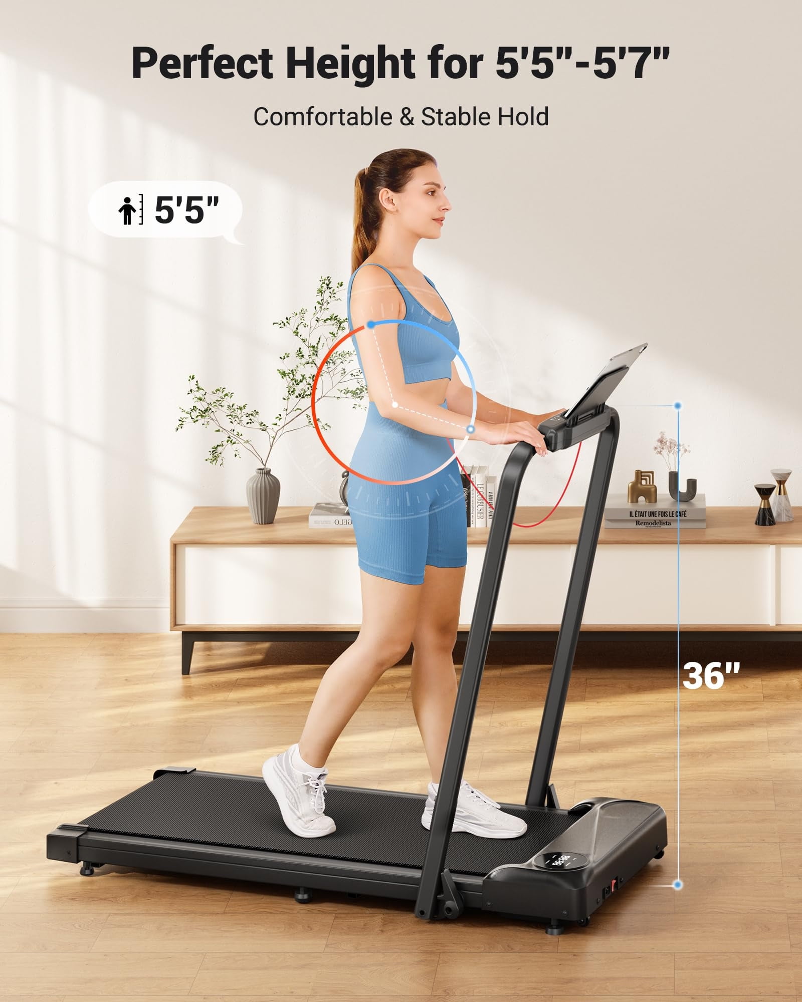 COFUNOK 4 In 1 Walking Pad with 10% Incline,3.0 HP Under Desk Treadmill With App & Remote Control,Folding Treadmill For Home/Office ,300 Lbs Capacity