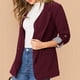 thumbnail image 4 of Chaqueta de negocios para mujer, cuello vuelto, mangas 3/4, traje con frente abierto, abrigo para oficina, 4 of 7
