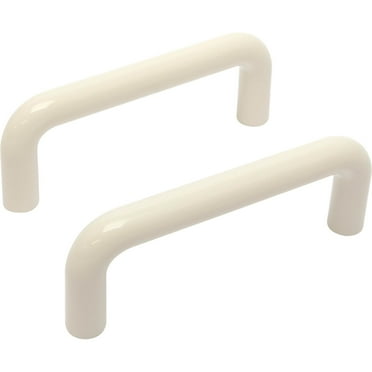 Mainstays 3 in. (76 mm) White Plastic Wire Cabinet Drawer Pull (6-Pack)