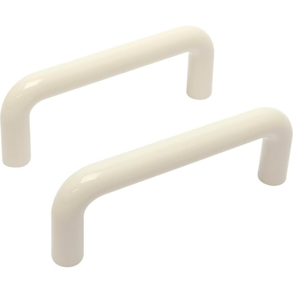 Mainstays 3 in. (76 mm) White Plastic Wire Cabinet Drawer Pull (6-Pack)