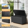 thumbnail image 5 of Dovov 158 Gallon Deck Box, Large Wicker Outdoor Storage Box PE Rattan Storage Bin Waterproof with Flip Lid for Backyard Patio Furniture Cushions, Gardening Tools, Pool Supplies, Black, 5 of 11
