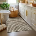 thumbnail image 4 of FairOnly Coffee 3'x5'Modern Plaid Machine Washable Low Pile Area Rugs for Dinning Room Non Slip Foldable Rug for Bathroom Bedroom, 4 of 7