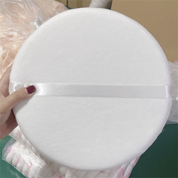 Large Loose Powder & Air Cushion Puffs 13Cm - White - 3 Pieces, Pure Cotton Powder Puff 5 Inch (13Cm) Body Powder Puff Applicator For Loose Powder Body Powder Cosmetic Foundation S Makeup Organizers