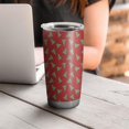 thumbnail image 4 of 20oz Tumblers Red Christmas Tree Pattern Stainless Steel Vacuum Insulated Double Wall Travel Tumbler Cups Mug with Lid and Straw,Cleaning Brush for Cold & Hot Drinks, 4 of 7