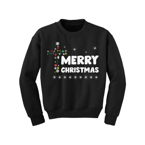 Merry Christmas Sweater Jesus Christ Sweater Merry Xmas Kids Sweatshirt Youth Christian Religious Christmas Sweater Boys Girls Holiday Gift