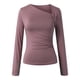 thumbnail image 3 of Top de punto de manga larga con escote asimétrico para mujer - Corte ajustado, diseño acanalado - Ropa informal/de fiesta - Mezcla de poliéster y spandex - Tallas S-XL, 3 of 6