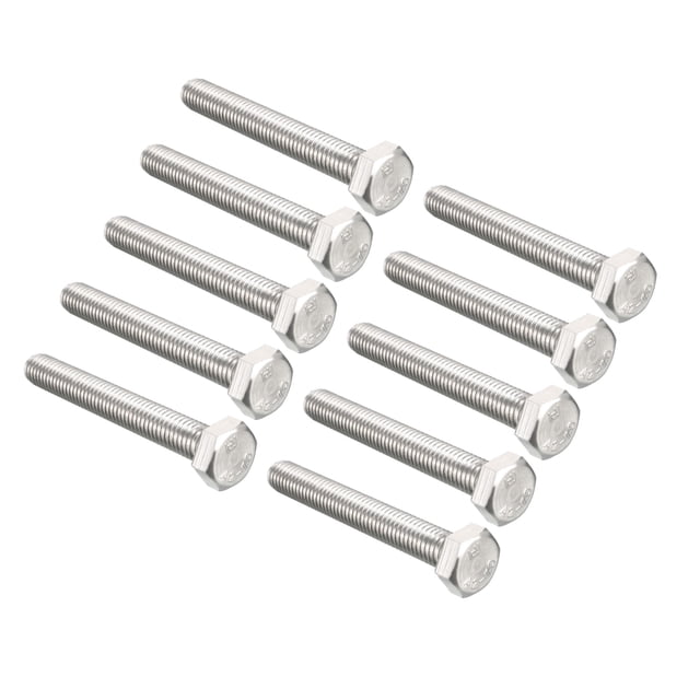 Unique Bargains Vis de Tête Hexagonale en Acier Inoxydable M8 Filetage 60mm 304 10 Pcs