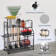 thumbnail image 2 of OUYAWEI Yard Storage Rack Rolling Garage Tool Organizer Lawn Care Outdoor Black, 2 of 6