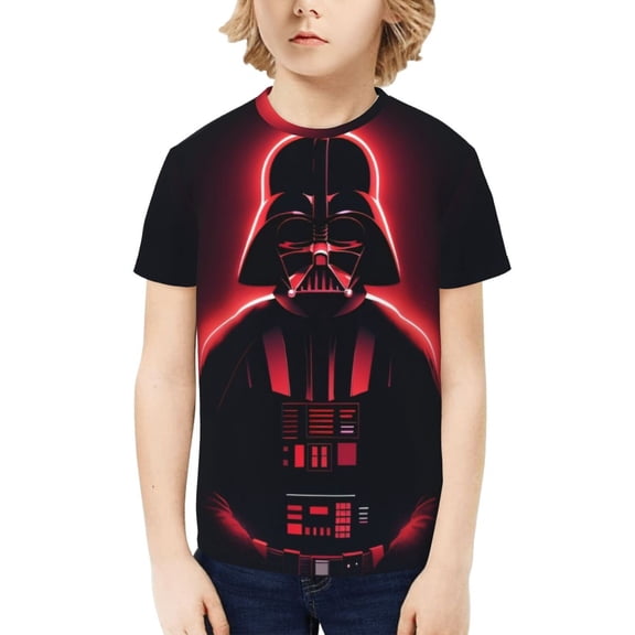 Darth Vader T-Shirt for Boys Girls Youth, 3D Printed Graphic T-Shirts Short Sleeve Summer Casual Tee Shirts for Kids