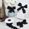 thumbnail image 4 of 10 Yards 1.5 Inch Black Ruffled Ribbon Trim Double Chiffon Ribbons Polyester Silk Ruffle Edge Grosgrain Fabric Ribbon with Spool, 4 of 9