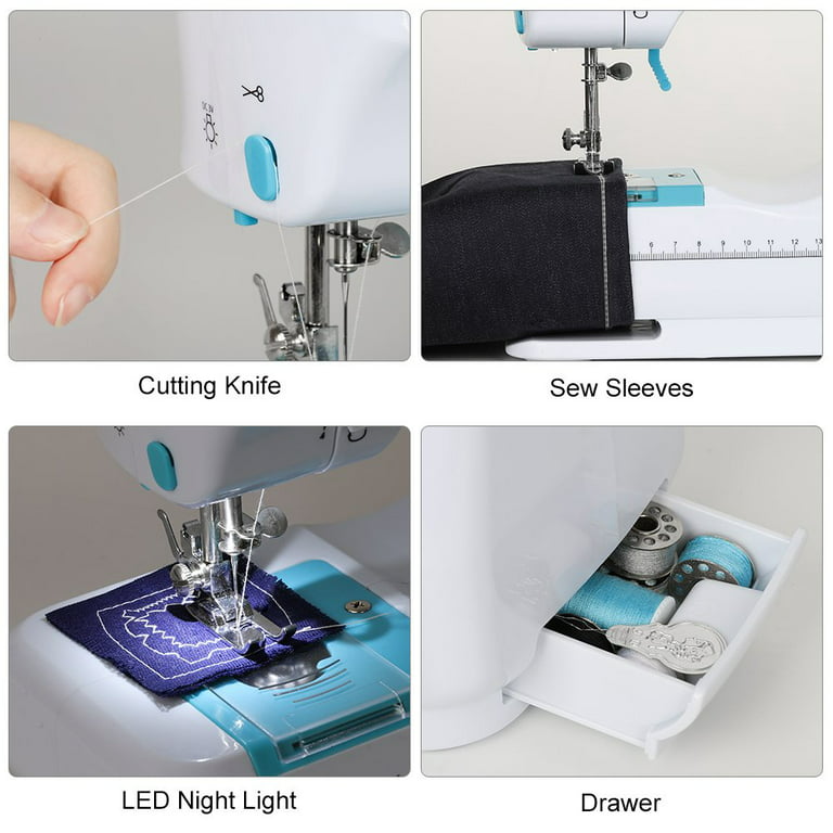 Mini Sewing Machine for Beginner, Portable Sewing Machine, 12 Built-in  Stitches Small Sewing Machine Double Threads and Two Speed Multi-function