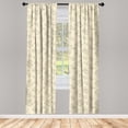thumbnail image 2 of Ambesonne Flower 4-Panel Curtains, Romantic Orchid Branches, 56"x95", Champagne and Olive Green, 2 of 4