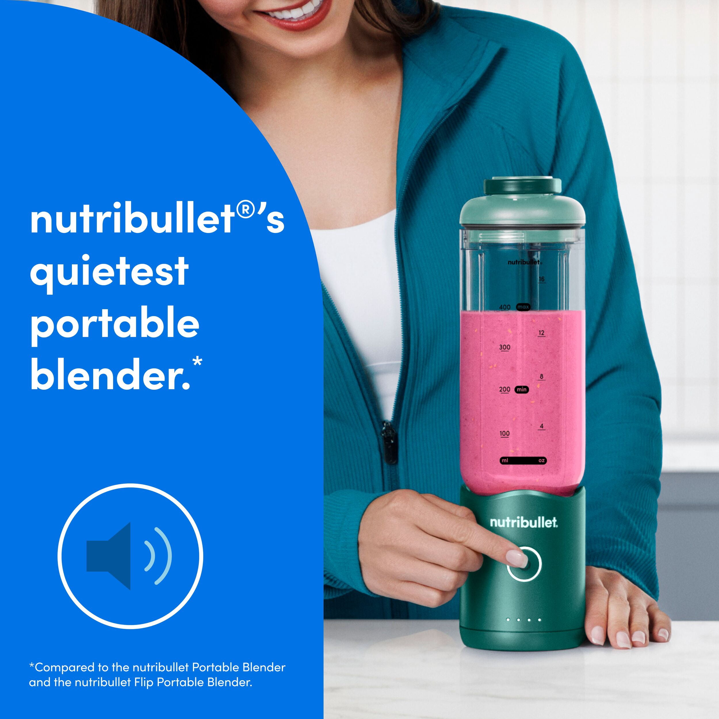 nutribullet Flex portable blender NBPB10200EG, Forest Green, 20oz