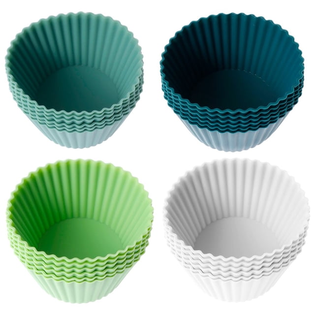 Moule à Gâteau en Silicone 24 Pcs Réutilisable Carré Rectangle Moule à Muffins Moule de Cuisson Antiadhésif Tasse de Cuisson en Silicone Résistant à la Chaleur Mini Caissette à Cupcakes Sans BPA Va au Lave-Vaisselle pour Cupcakes Chocolat