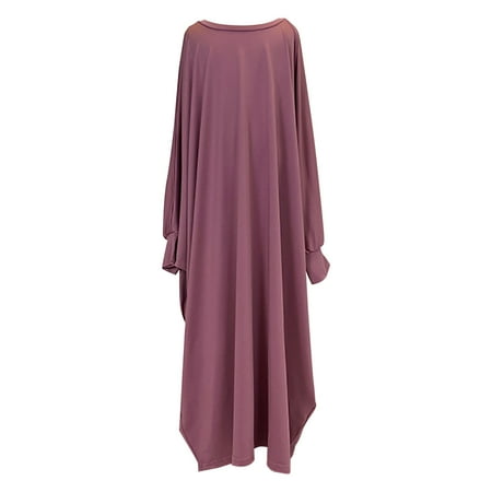 

Zlekejiko Kids Toddler Baby Girls Spring Summer Solid Batwing Sleeve Robe Princess Dress Praying Hijabs Abaya Niqab Burka Hijab Clothing Dress Islam Baby Summer Clothes Summer Outfit