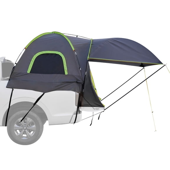 5-5.2 ft Truck Bed Tent for Camping, Waterproof 2-3 Person Pickup Truck Tent with Rain Fly&Storage Bag, PU2000mm Camper Shell&Expandable Awning