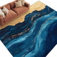 thumbnail image 2 of Navy Blue Area Rug 5x8 FT, Non Slip Bedroom Throw Carpet, Modern Abstract Luxury Golden Washable Soft Floor Carpet Non-Shedding Rug for Living Room Nursery Dorm Office, 2 of 9