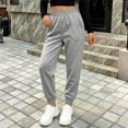 thumbnail image 4 of Lmnyox Toddler Kid's Sweatpants Fashion Elastic Waist Cuffed Pants Plain Athletic Trousers with Pockets, 4 of 5