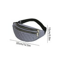 thumbnail image 3 of Polyester Fanny Pack, 2 Zipper Pockets Adjustable Waist Bag, Red Black Blue Pink Gray Purple, 12.5x5.9in, for Travel & Outdoor, 3 of 6