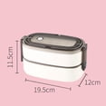 thumbnail image 4 of CNKOO Double Layer Plastic Lunch Boxes with Handle Durable High Temperature Resistant Lunch Box for Traveling Meal Prepping, 4 of 10