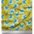 thumbnail image 1 of Soimoi Modal Satin Fabric Hummingbird & Floral Print Fabric by Yard 42 Inch Wide, 1 of 3