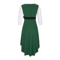 thumbnail image 4 of ICHUANYI Liquidación Mujeres Cuello Linterna Manga Color Block Patchwork Para Mujeres Vestidos Casuales Vestido Midi Retro Gótico ICHUANYI WER202308254891, 4 of 7