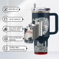 thumbnail image 4 of Vaso de béisbol Uibunoo de acero inoxidable con pajita, 1,2 L, 4 of 7