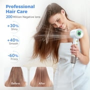 High Speed Hair Dryer - Bopcal 200 Million Negative Ionic Blow Dryer for Hair Care,4 Temps & 2 Speeds,for Home, Travel and Gift Choice(White)