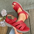 thumbnail image 2 of Hopeusnice Sandals for Women Soft Non-Slip Breathable PU Materials Summer Shoes Open Toe Sandals Trendy Thick-Soled Heel Women's Sandals Shoes for Beach Arch Support Shoes Red 39, 2 of 7