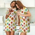 thumbnail image 4 of Kdxio Cartoon Flowers Pattern Womens Short Sleeve Sleepshirt Scoopneck Cute Nightdress Ruffle Comfy Nightgown, 4 of 6