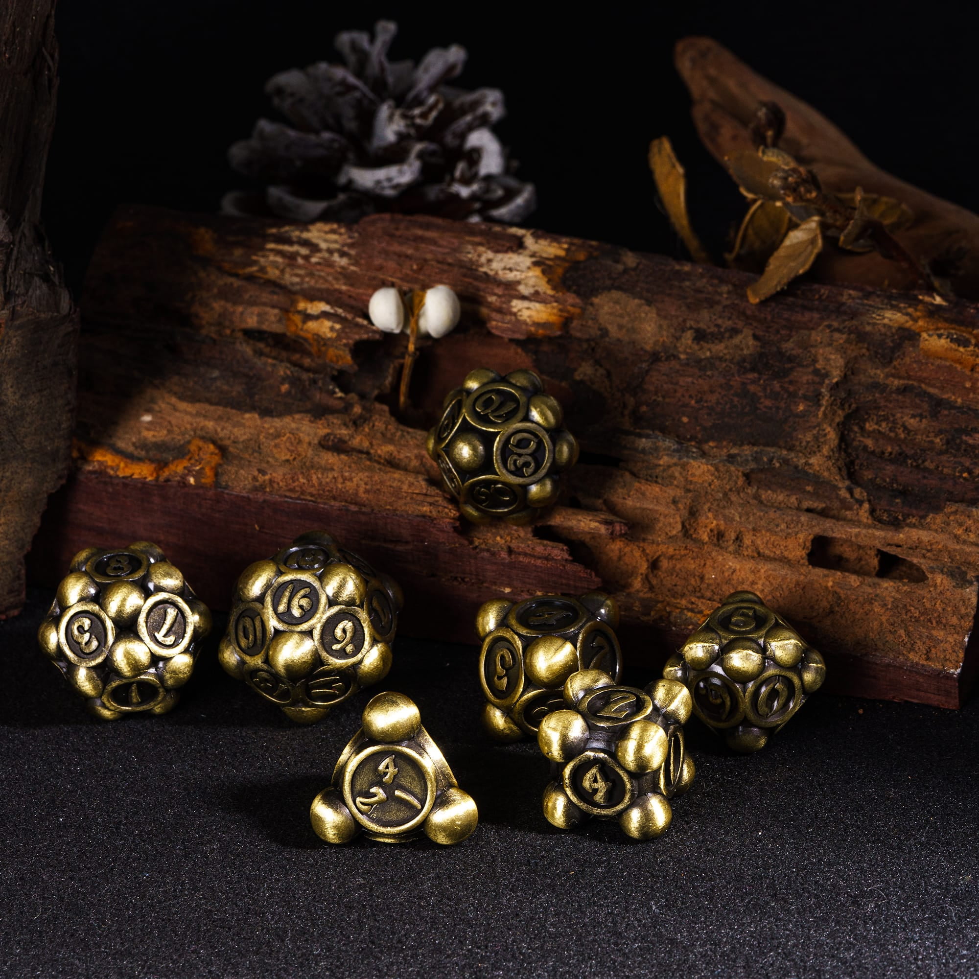 Cusdie 7-Die Metal DND Dice Set, Ball Tip Design Metal Polyhedral D&D Dice Set for DND Dungeons and Dragons TTRPG Role Playing Games