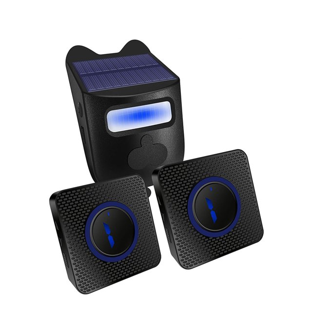 Solar Driveway Alarm, Wireless Motion Sensor & Detector Included 2 Receiver 1 Sensor Weatherproof Home Security Alert System for 300m Long Range