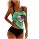 thumbnail image 2 of Traje de baño de dos piezas Tankini para mujer, estampado con almohadilla en el pecho y sin soporte de acero, holgado, con cordón ajustable, para mujer. Trajes de baño tankini para mujer. Trajes de ba, 2 of 5