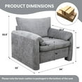 thumbnail image 2 of Chenille Oversized Armchair-Modern Accent Chair & Single Sofa Lounge, 34'' Wide, Comfortable Seating for Living Room & Bedroom, Grey, 2 of 7