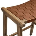 thumbnail image 6 of Modway Saoirse 26" Leather & Wood Counter Stool in Walnut Brown (Set of 2), 6 of 10