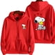 thumbnail image 3 of Snoopy-Sudadera con capucha y cremallera para hombre y mujer, chaqueta informal de dibujos animados de Anime, color rosa, abrigos de gran tamaño para parejas, primavera y otoño, novedad de 2024, 3 of 5