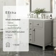 thumbnail image 7 of Totti Artemis 44" Gray Transitional Double Sink Bathroom Vanity w/ White Carrara Style Man-Made Stone Top, 7 of 7