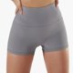thumbnail image 2 of Mujeres entrenamiento yoga shorts color puro fitness alta cintura slim fit cadera estiramiento costilla pantalones cortos para correr, 2 of 5