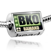 Bead Airportcode BKO Bamako Charm Fits All European Bracelets