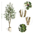 thumbnail image 7 of 5FT Faux Olive Tree Tall,Olive Trees Artificia Indoor with White Planter and Green Moss, Fake UV Resistant Artificial Tree,for Home Office Living Room Bedroom Stairs Foyer Decor, 7 of 7