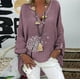thumbnail image 2 of Blusa tipo camisa HUOGUO, talla grande, estampado floral, cuello en V, para mujer, 2 of 5
