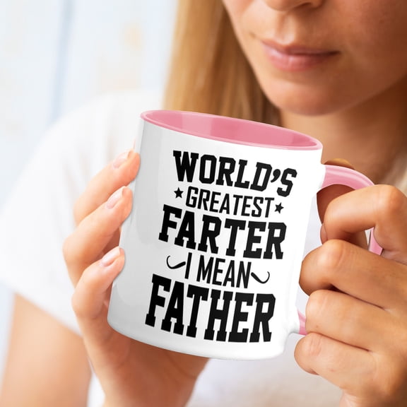 World’s Best Farter I Mean Father Mug,Funny Dad Coffee Cup Gift for Father’s Day, Birthday, Christmas,Thoughful Birthday or Father’s Day Present (Pink Coffee Mug)