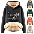 thumbnail image 5 of Womens Hoodies Fleece Jacket Yes I'm Still Freezing Me 24 7 Winter Sherpa Lined Sweatshirt Winter Warm Thermal Pullover Hooded Sweatshirts, 5 of 5