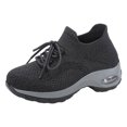 thumbnail image 5 of Orthopedic Sneakers for Women Knit Mesh Slip on Sock Shoes Air Cushion Running Shoes Lightweight Lace up Tennis Shoes Gray Size 8, 5 of 6