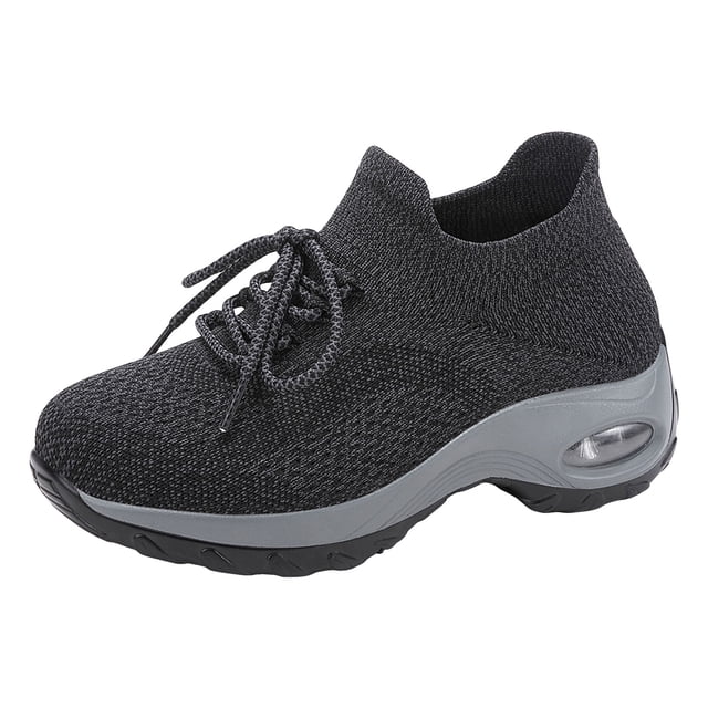 Fsqjgq Espadrilles pour Femmes à Lacets Chaussures de Course pour Femmes Espadrilles de Marche Confortables Chaussures Décontractées en Maille Chaussures de Travail